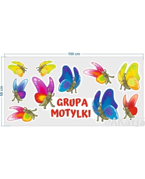 Motylki - zestaw naklejek tematycznych na drzwi sali
