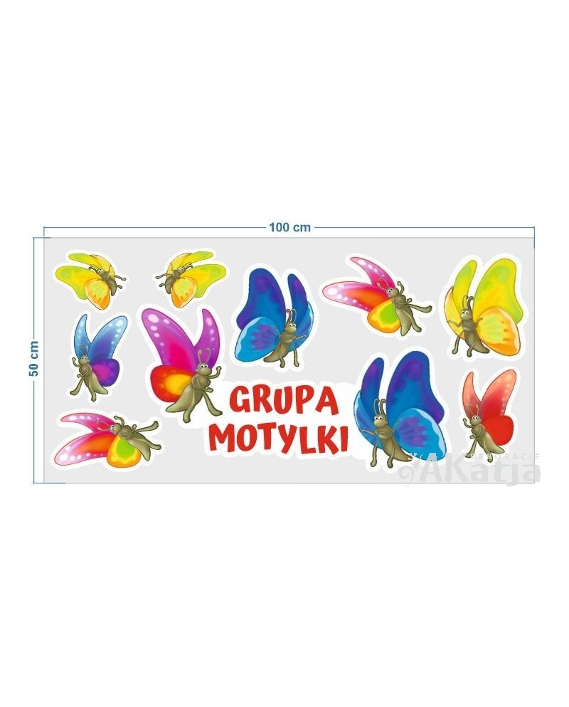 Motylki - zestaw naklejek tematycznych na drzwi sali