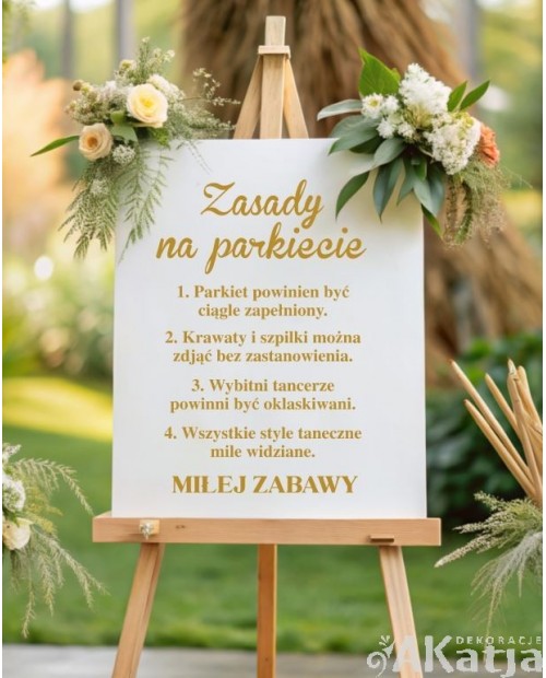 Naklejka ślubna: Zasady na parkiecie