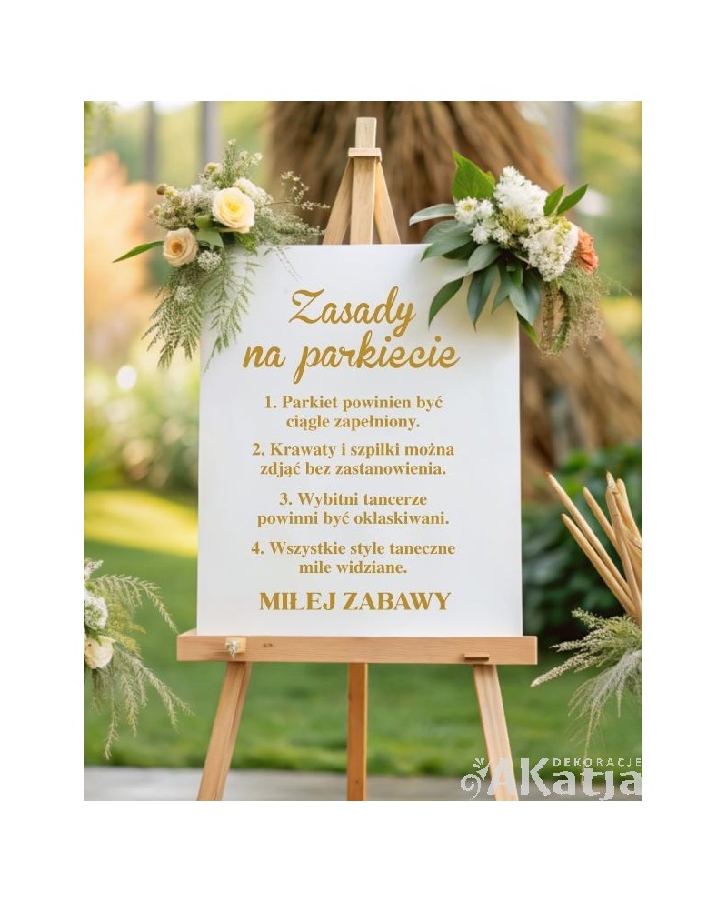 Naklejka ślubna: Zasady na parkiecie