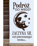 Podróż do wiedzy zaczyna się od pierwszego kroku- naklejka na ścianę