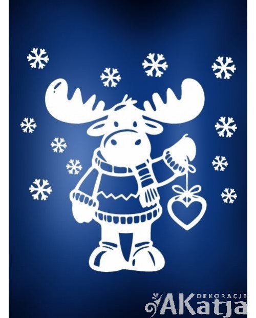 Zimowy Renifer- wycinanka z kartonu