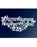 Napis: Szczęśliwego Nowego Roku- wycinanka z kartonu