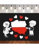 Dzieci z flagą- wycinanka z kartonu
