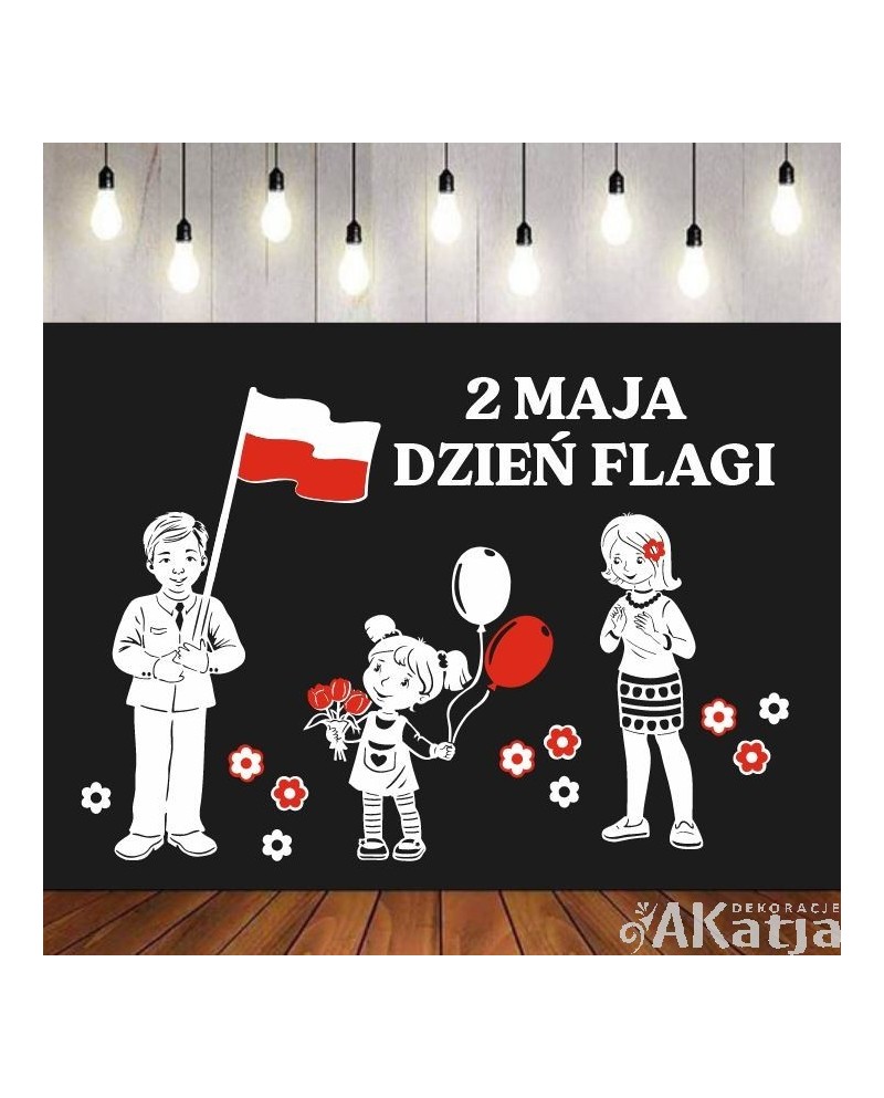 Zestaw Dzień Flagi- wycinanka z kartonu