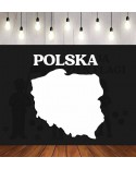 Polska napis plus kontury- wycinanka z kartonu