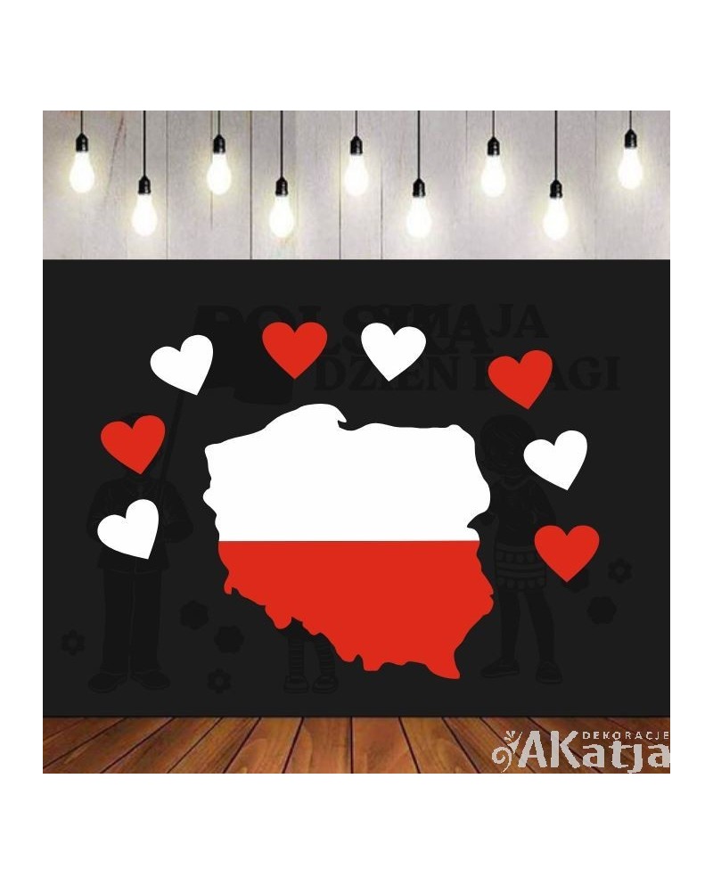 Biało-Czerwona Polska- wycinanka z kartonu