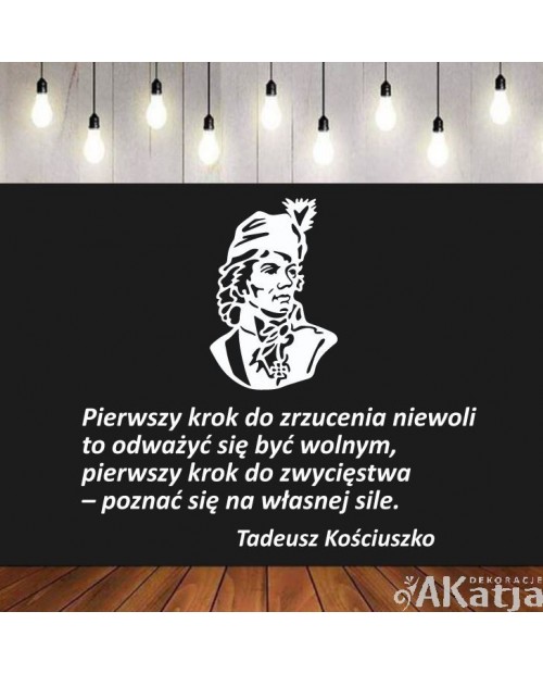 Tadeusz Kościuszko: cytat - wycinanka z kartonu