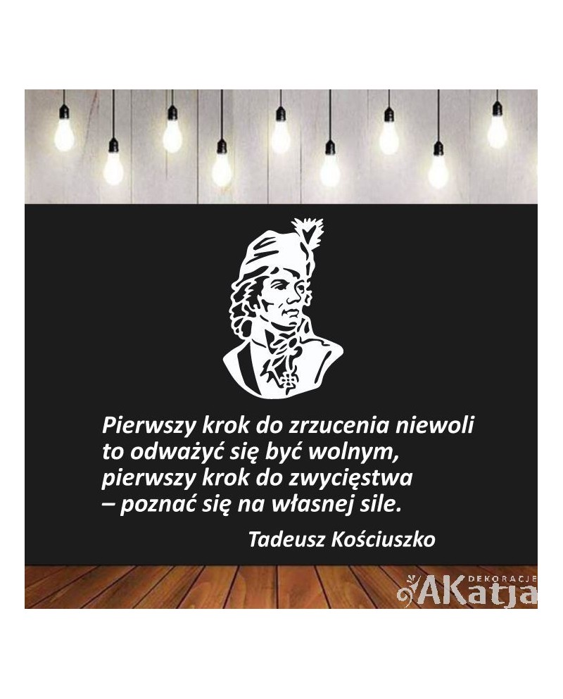 Tadeusz Kościuszko: cytat - wycinanka z kartonu