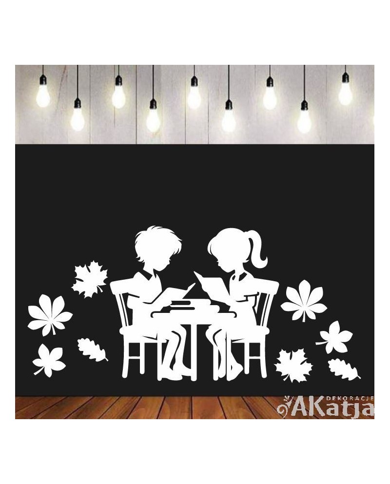 Uczące się dzieci - wycinanka z kartonu