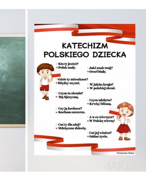 Katechizm polskiego dziecka” (Kto ty jesteś? Polak mały...)- naklejka na ścianę