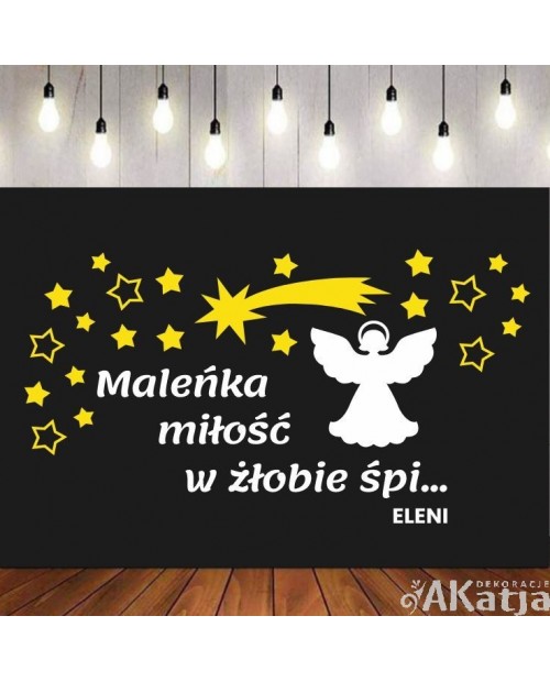 Maleńka miłość w żłobie śpi...- wycinanka z kartonu