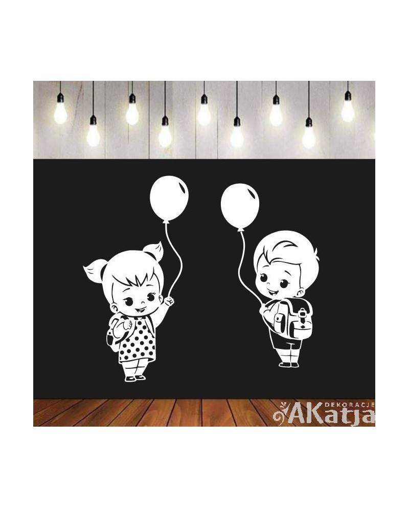 Zestaw: Dzieci z balonami- wycinanka z kartonu