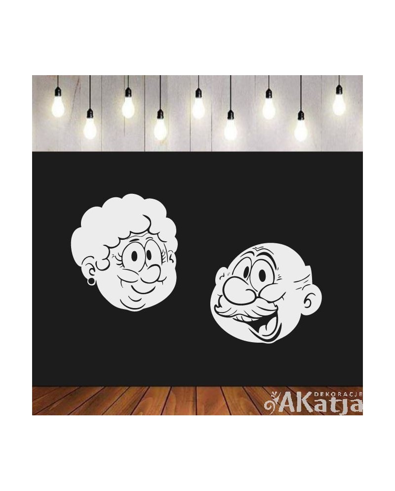 Portret Babci i Dziadka- wycinanka z kartonu