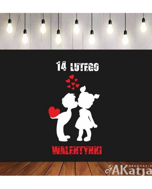 Walentynki 14 lutego- dwukolorowa wycinanka z kartonu