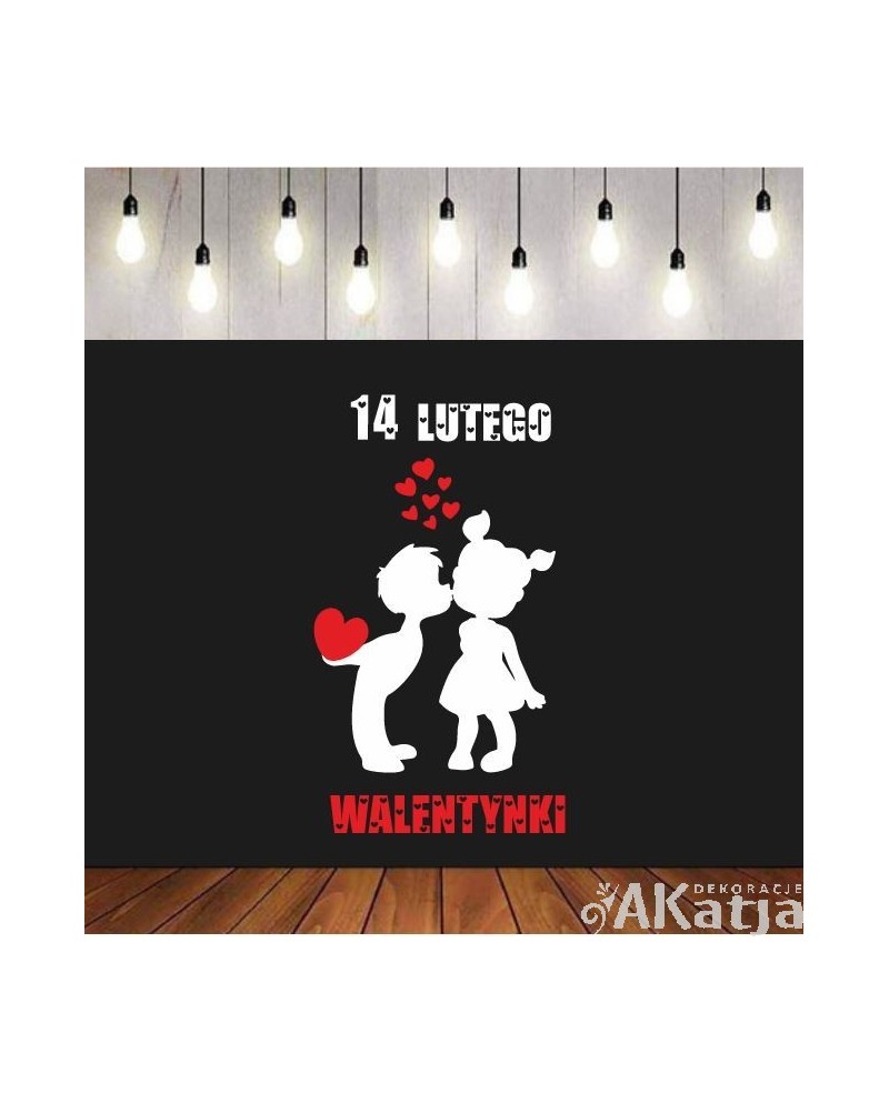 Walentynki 14 lutego- dwukolorowa wycinanka z kartonu