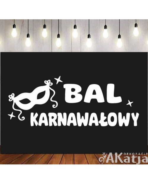 Bal karnawałowy napis - wycinanka z kartonu