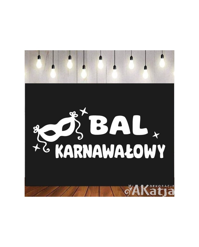 Bal karnawałowy napis - wycinanka z kartonu
