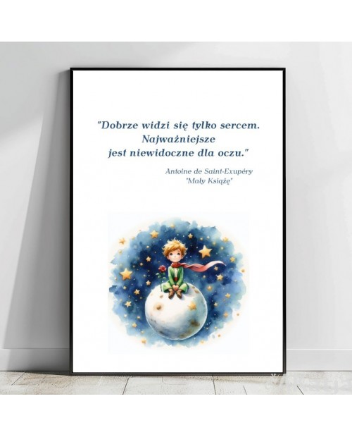 Plakat z napisem: Dobrze widzi się tylko sercem...