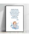 Plakat z modlitwą do Anioła Stróża