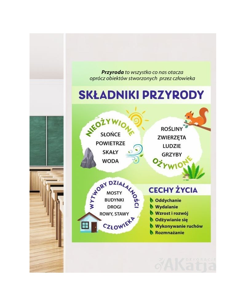 Składniki przyrody- naklejka na ścianę