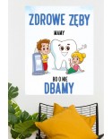 Zdrowe zęby mamy bo o nie dbamy- naklejka na ścianę