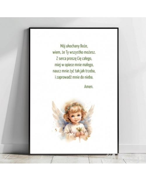 Plakat z modlitwą dla dzieci Mój ukochany Boże
