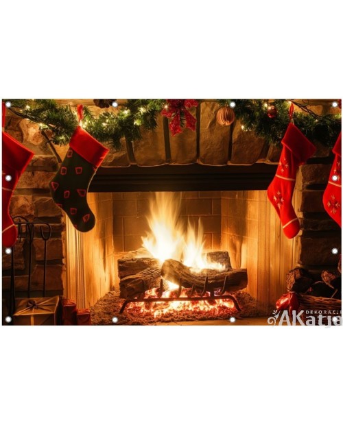 Świąteczny kominek- Baner do szkoły i przedszkola