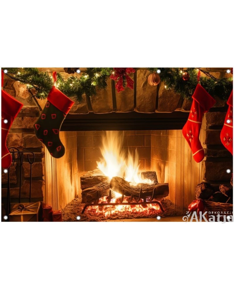 Świąteczny kominek- Baner do szkoły i przedszkola