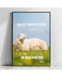 Plakat z cytatem: Pan jest moim pasterzem nie brak mi niczego