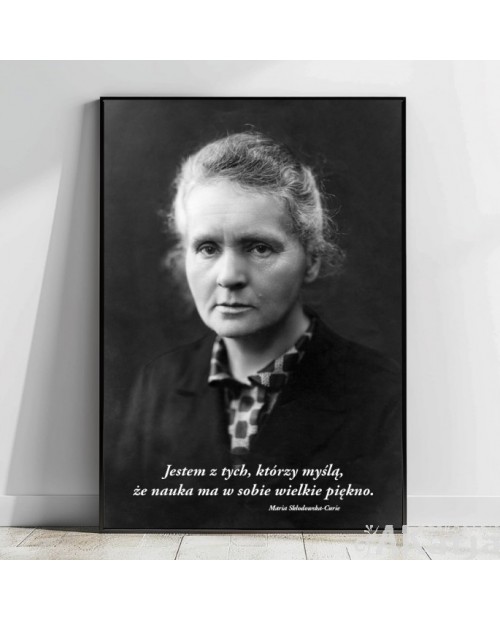 Plakat z napisem: Jestem z tych, którzy myślą, że nauka ma w sobie wielkie piękno