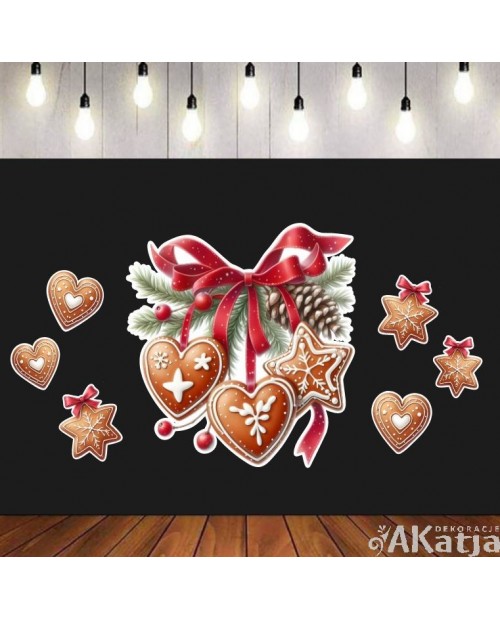 Świąteczna ozdoba z piernikami- zestaw dekoracji do gazetek szkolnych