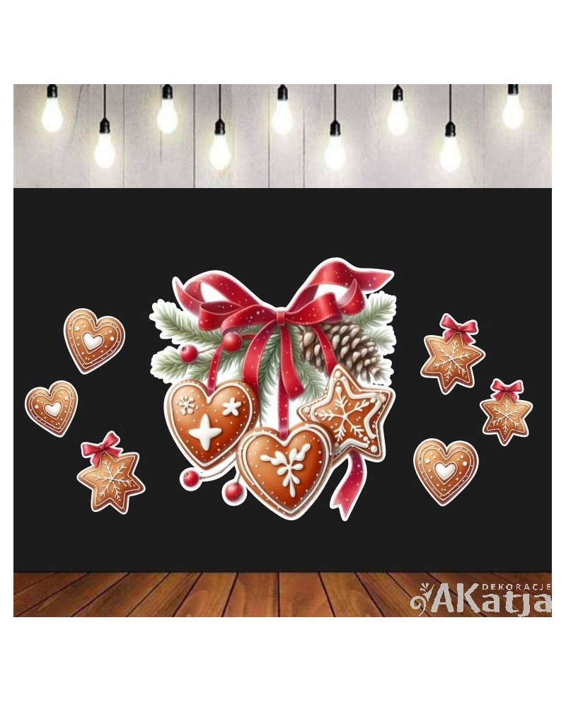 Świąteczna ozdoba z piernikami- zestaw dekoracji do gazetek szkolnych