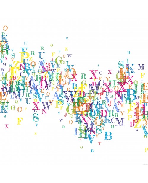 Rozsypanka kolorowych liter