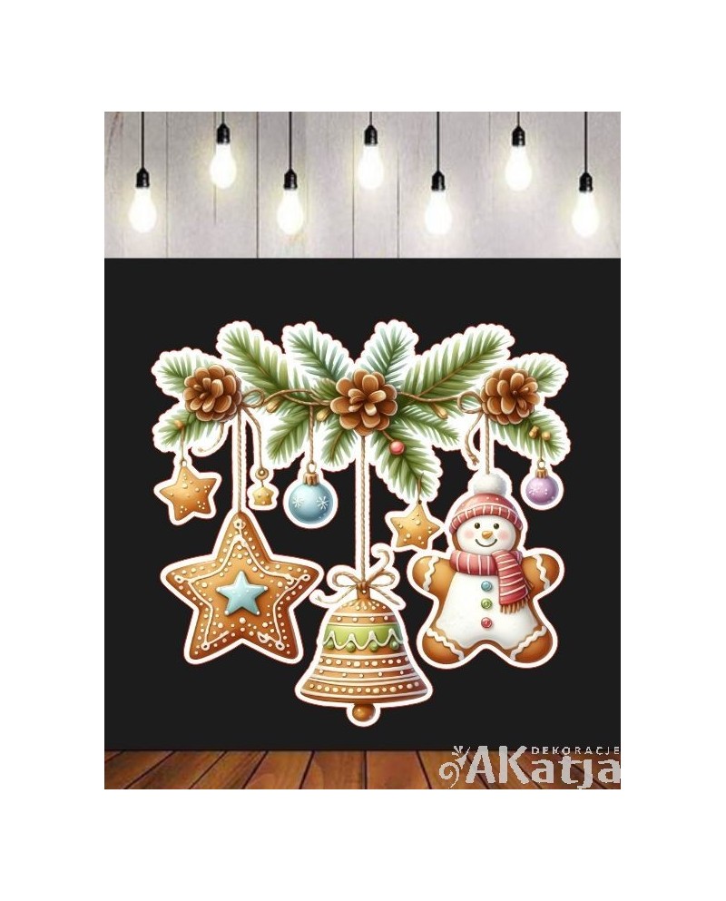 Ozdoba świąteczna pierniczki, bałwanek- zestaw dekoracji do gazetek szkolnych