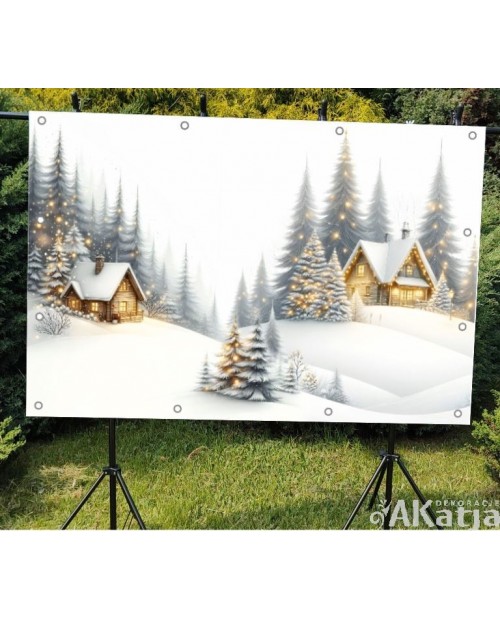 Zimowa wioska- Baner do szkoły i przedszkola