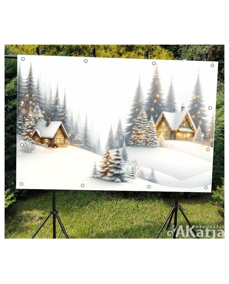 Zimowa wioska- Baner do szkoły i przedszkola