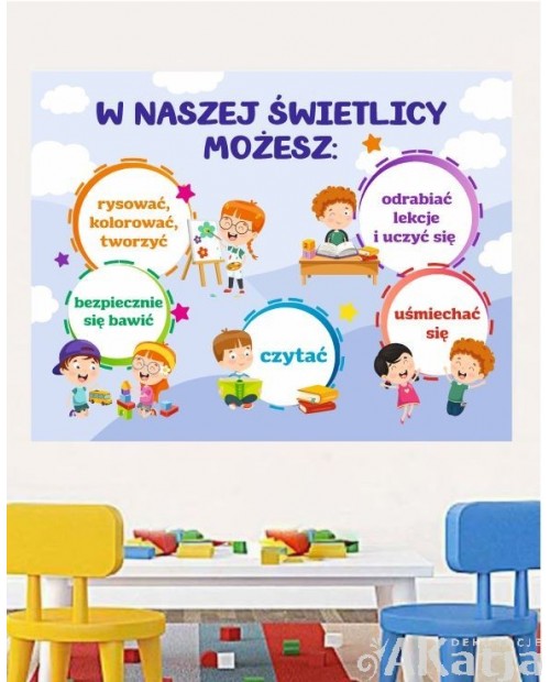 W naszej świetlicy możesz...- naklejka na ścianę