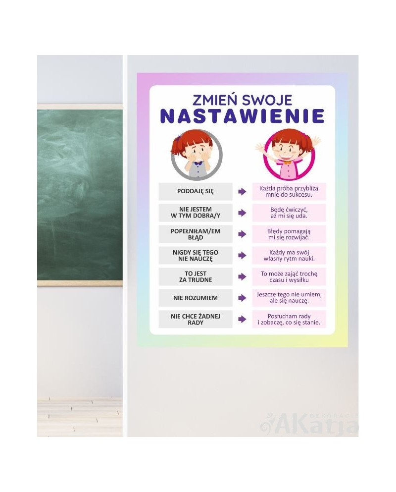 Zmień swoje nastawienie- naklejka na ścianę