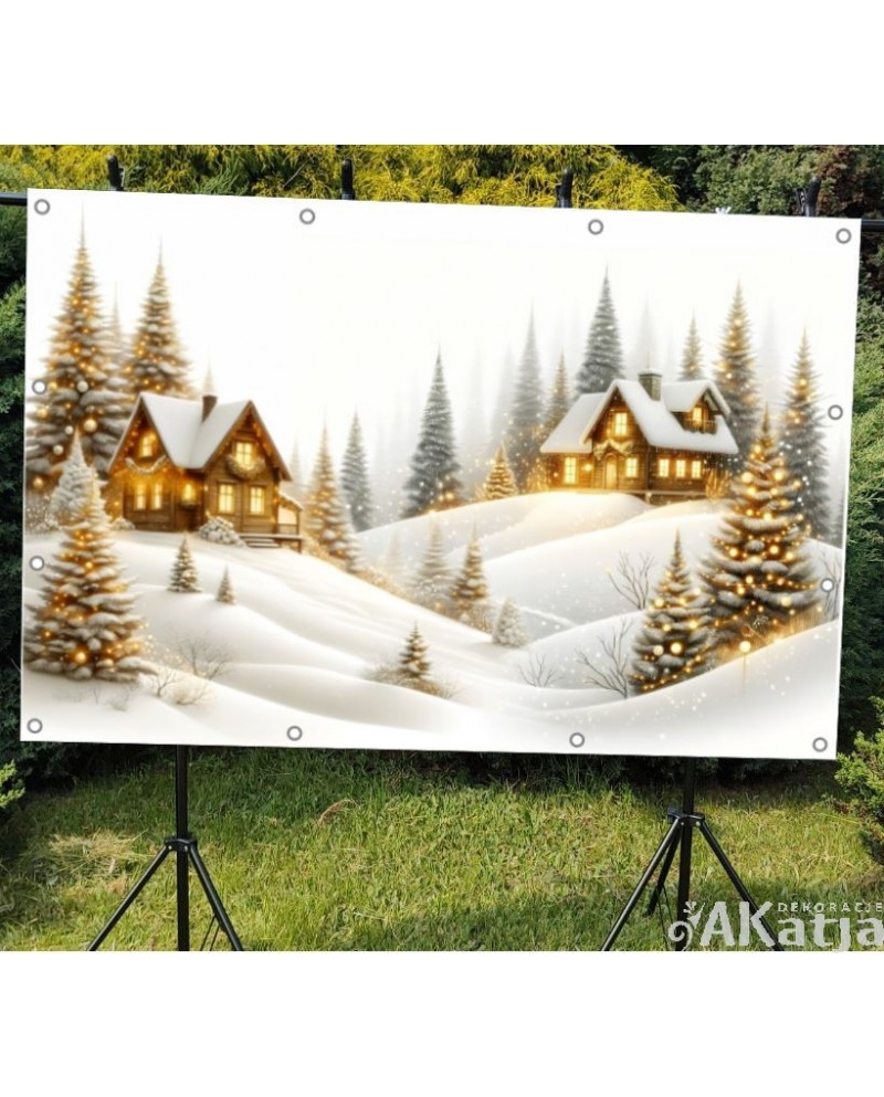 Zimowy pejzaż- Baner do szkoły i przedszkola