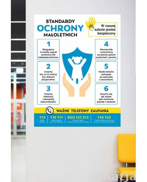 Standardy ochrony małoletnich- naklejka na ścianę
