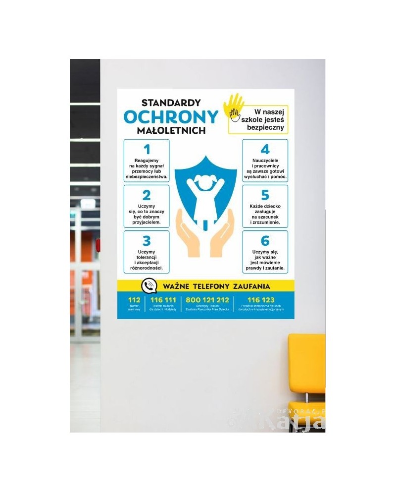 Standardy ochrony małoletnich- naklejka na ścianę