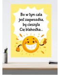 Bo w tym cała jest zagwozdka, by cieszyła Cię błahostka- naklejka na ścianę