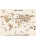 Pastelowa mapa świata dla dzieci
