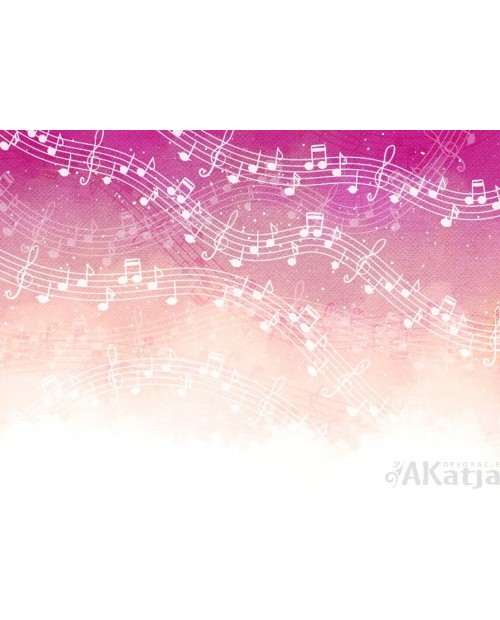 Różowe tło w nutki