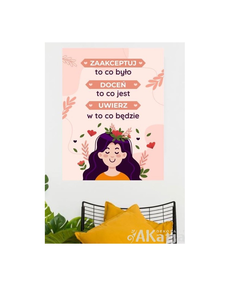 Zaakceptuj doceń uwierz- naklejka na ścianę