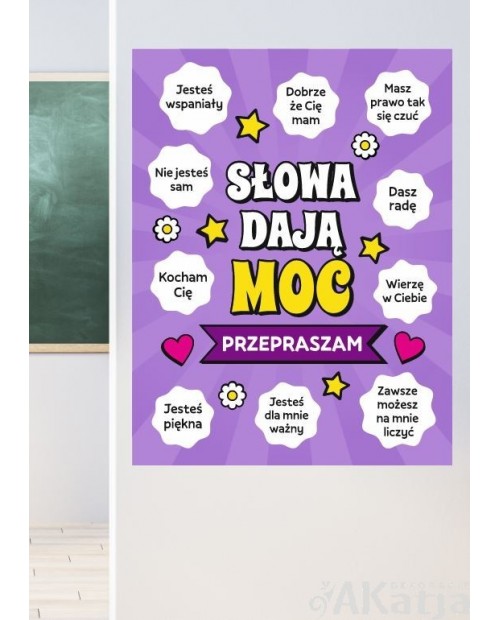 Słowa dają moc- naklejka na ścianę