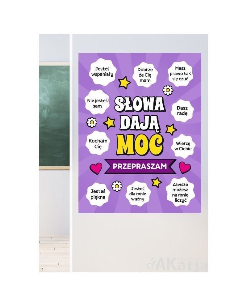 Słowa dają moc- naklejka na ścianę