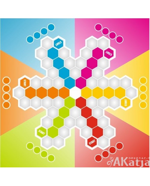 Naklejka na stolik- Chińczyk dla 6 osób