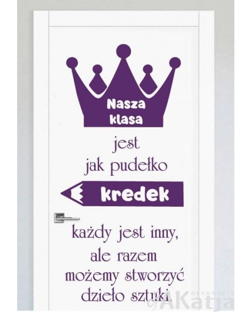 Naklejka: Nasza klasa jest jak pudełko kredek